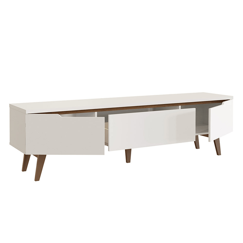 Rack para TV até 80 Polegadas 180cm 2 Portas 1 Gaveta Branco/Rustic Toronto Madesa