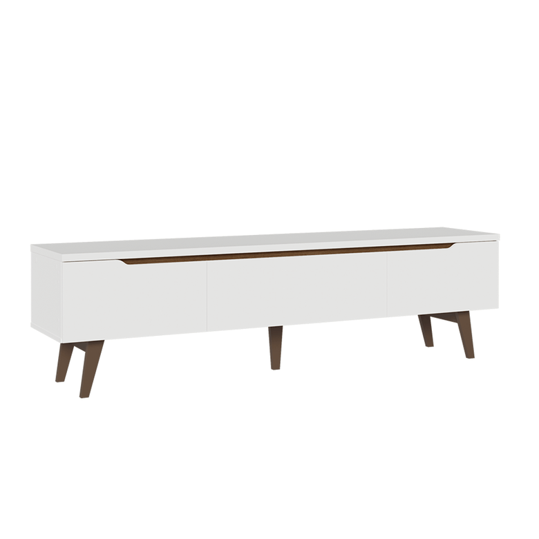 Rack para TV até 80 Polegadas 180cm 2 Portas 1 Gaveta Branco/Rustic Toronto Madesa
