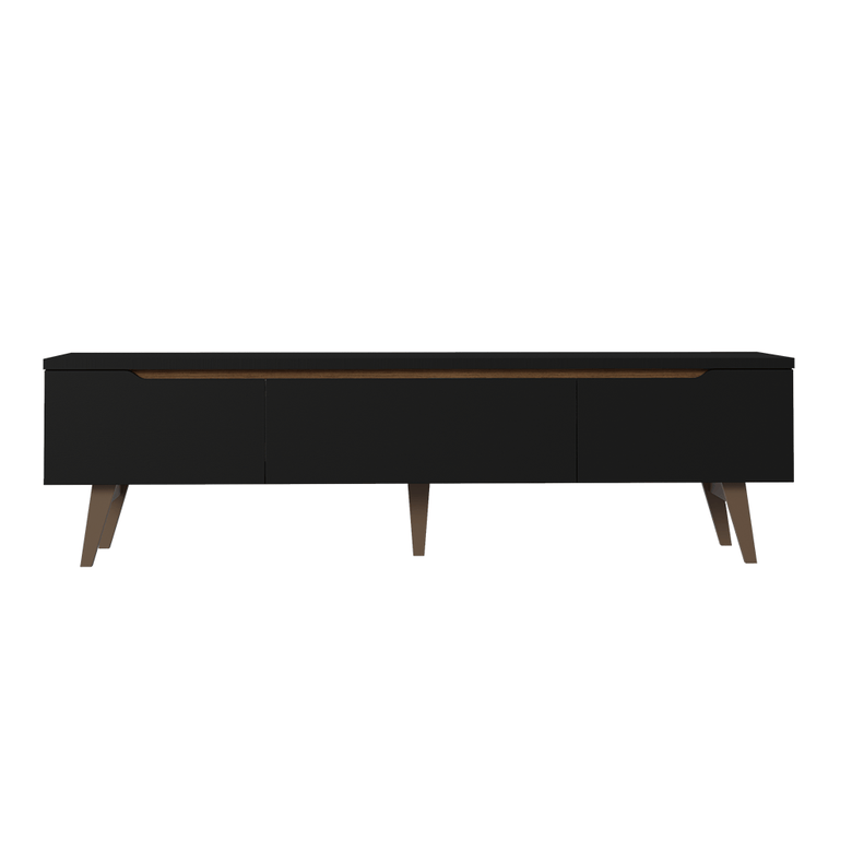 Rack para TV até 80 Polegadas 180cm 2 Portas 1 Gaveta Preto/Rustic Toronto Madesa