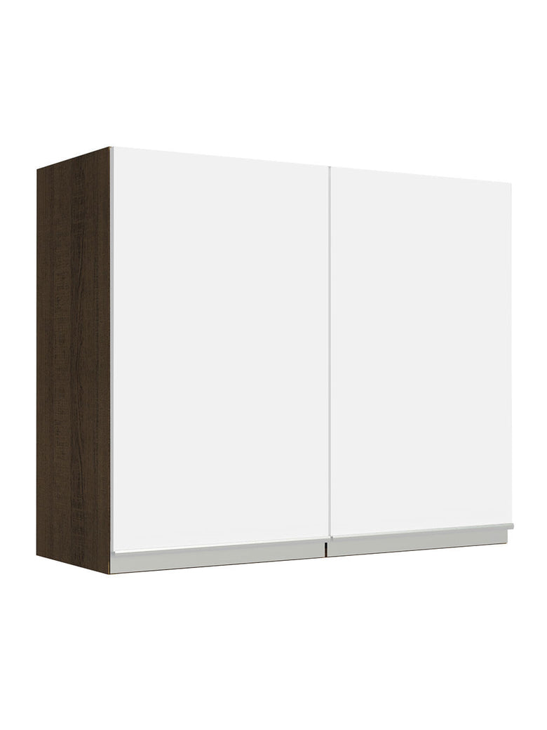 Armário Aéreo Madesa Glamy 80 cm 2 Portas Rustic/Branco