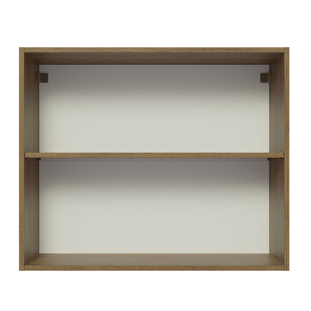 Armário Aéreo Madesa Glamy 80 cm 2 Portas Rustic/Branco