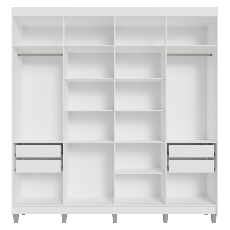 Guarda-Roupa Closet com Pés 4 Gavetas 216cm Branco Venus Madesa