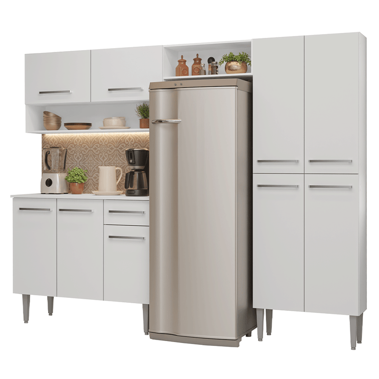Armário de Cozinha Completa 229cm Branco Emilly Madesa 17
