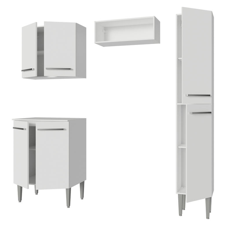 Armário de Cozinha Compacta 156cm Branco Emilly Madesa 02