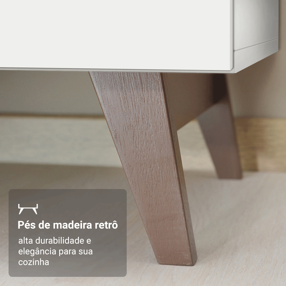 Armário de Cozinha Completa 250cm Branco Reims Madesa 08