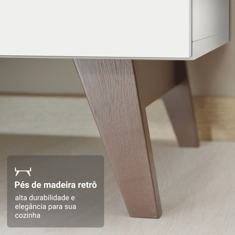 Armário de Cozinha Completa 250cm Branco Reims Madesa 08