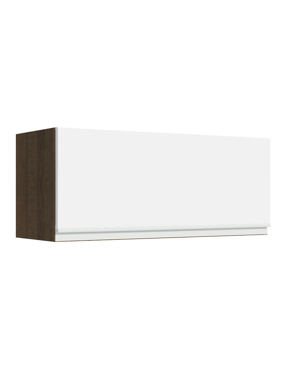 Armário Aéreo Madesa Glamy 80 cm 1 Porta Basculante Rustic/Branco - Rustic/Branco