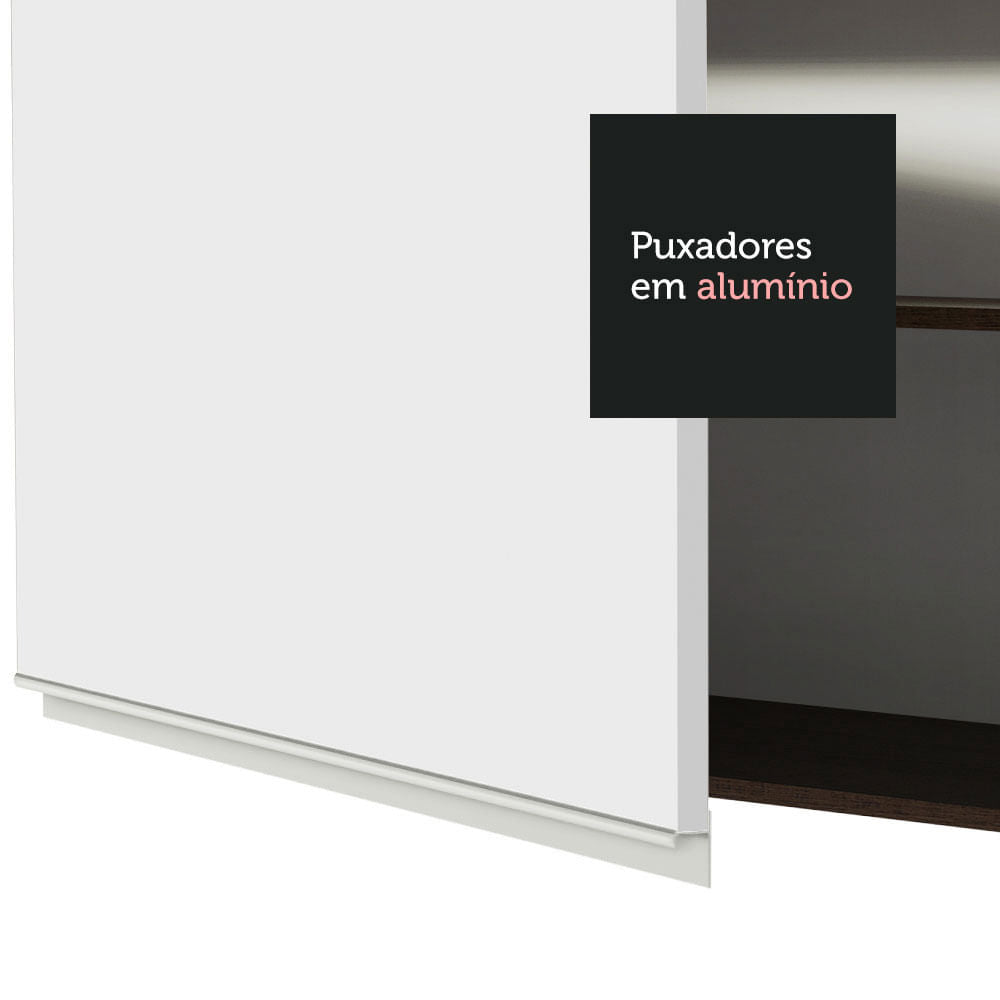 Armário Aéreo Madesa Glamy 80 cm 1 Porta Basculante Rustic/Branco