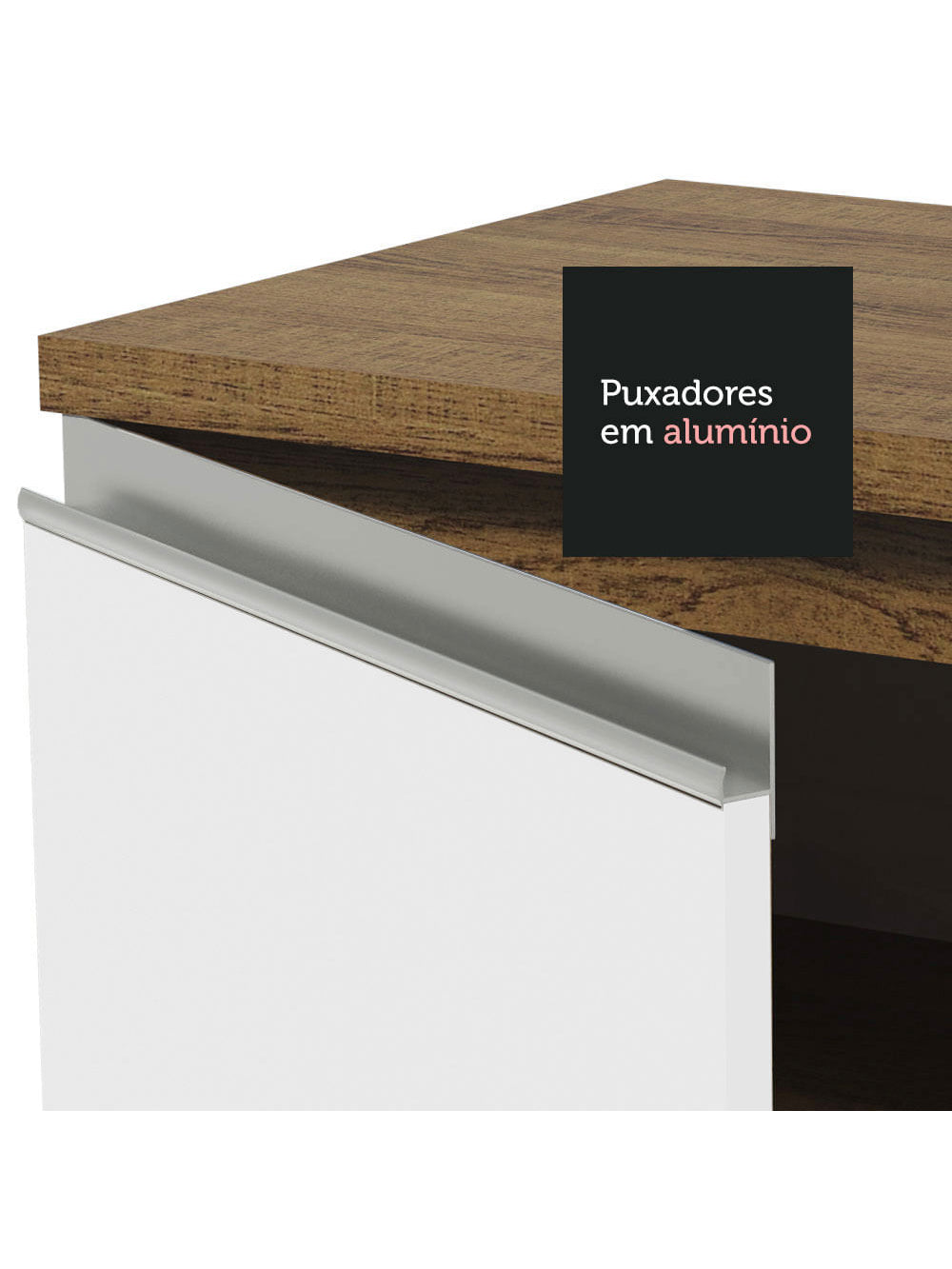 Paneleiro Madesa Glamy 60 cm 3 Portas Rustic/Branco