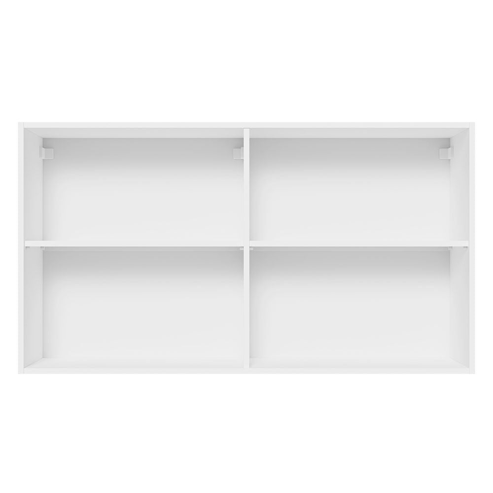 Armário Aéreo Madesa Acordes 100% MDF 120 cm 2 Portas Vidro Reflex Branco Brilho