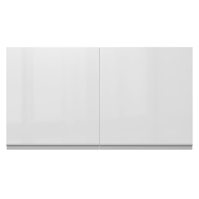 Armário Aéreo Madesa Acordes 100% MDF 120 cm 2 Portas Branco Brilho