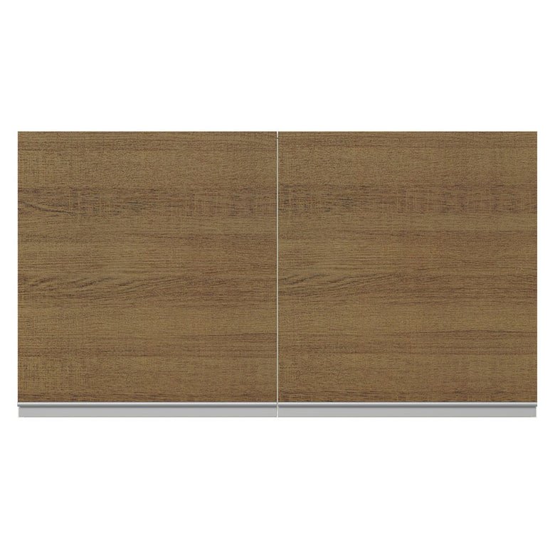 Armário Aéreo Madesa Acordes 100% MDF 120 cm 2 Portas Branco/Rustic
