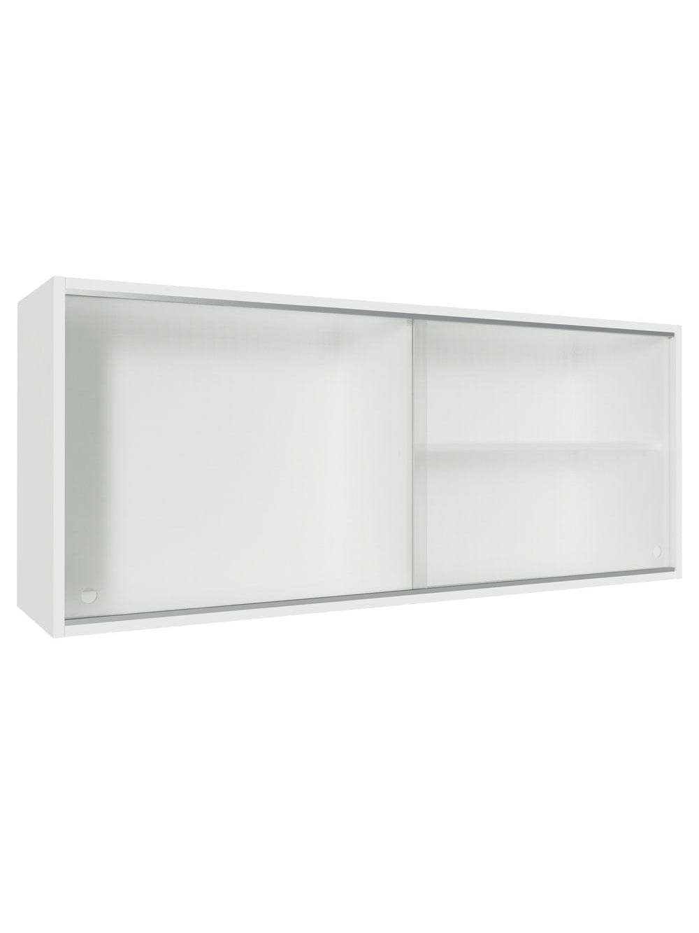 Armário Aéreo Madesa Acordes 100% MDF 2 Portas de Correr de Vidro Branco - Branco