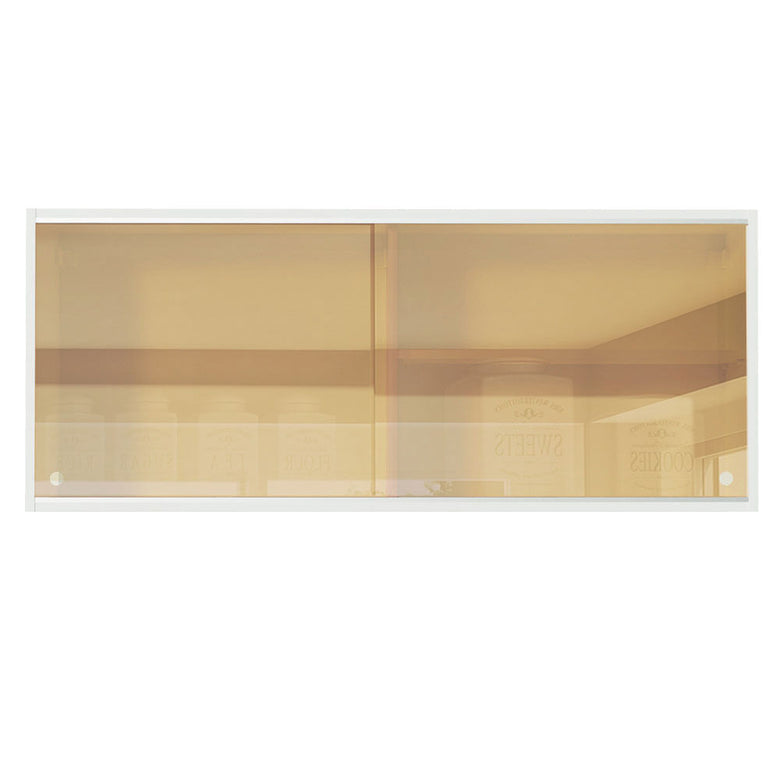 Armário Aéreo Madesa Acordes 100% MDF 2 Portas de Correr de Vidro Reflex Branco