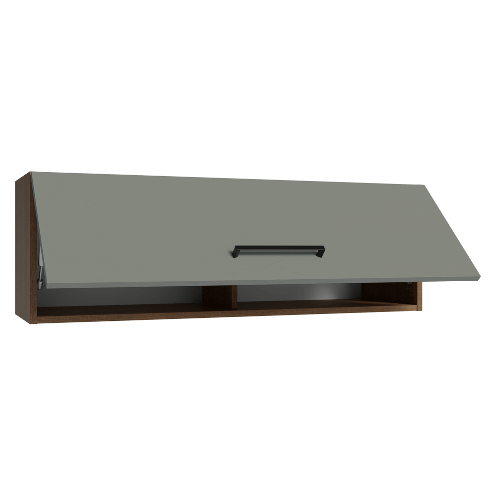 Armário Aéreo 100 cm 1 Porta Basculante Rustic/Cinza Agata Madesa