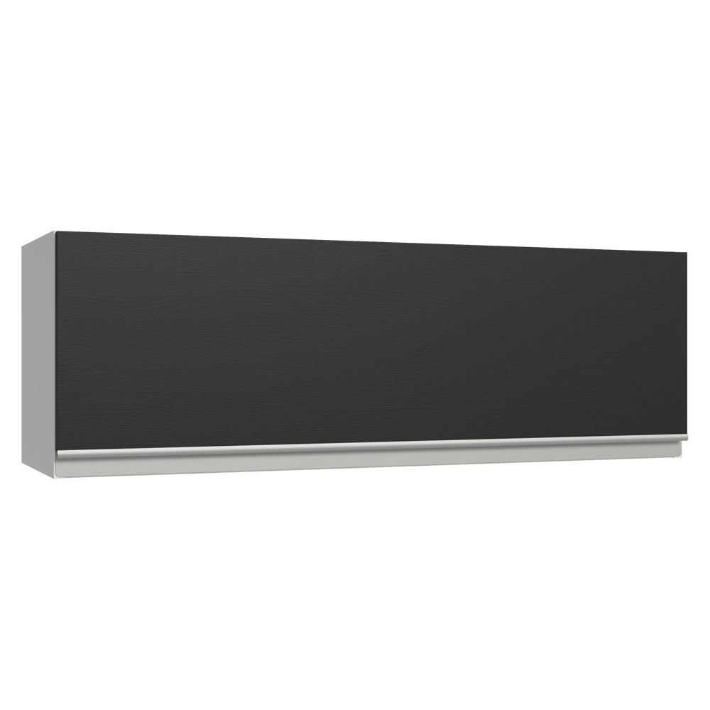 Armário Aéreo 100 cm 1 Porta Basculante Branco/Preto Glamy Madesa - Branco/Preto