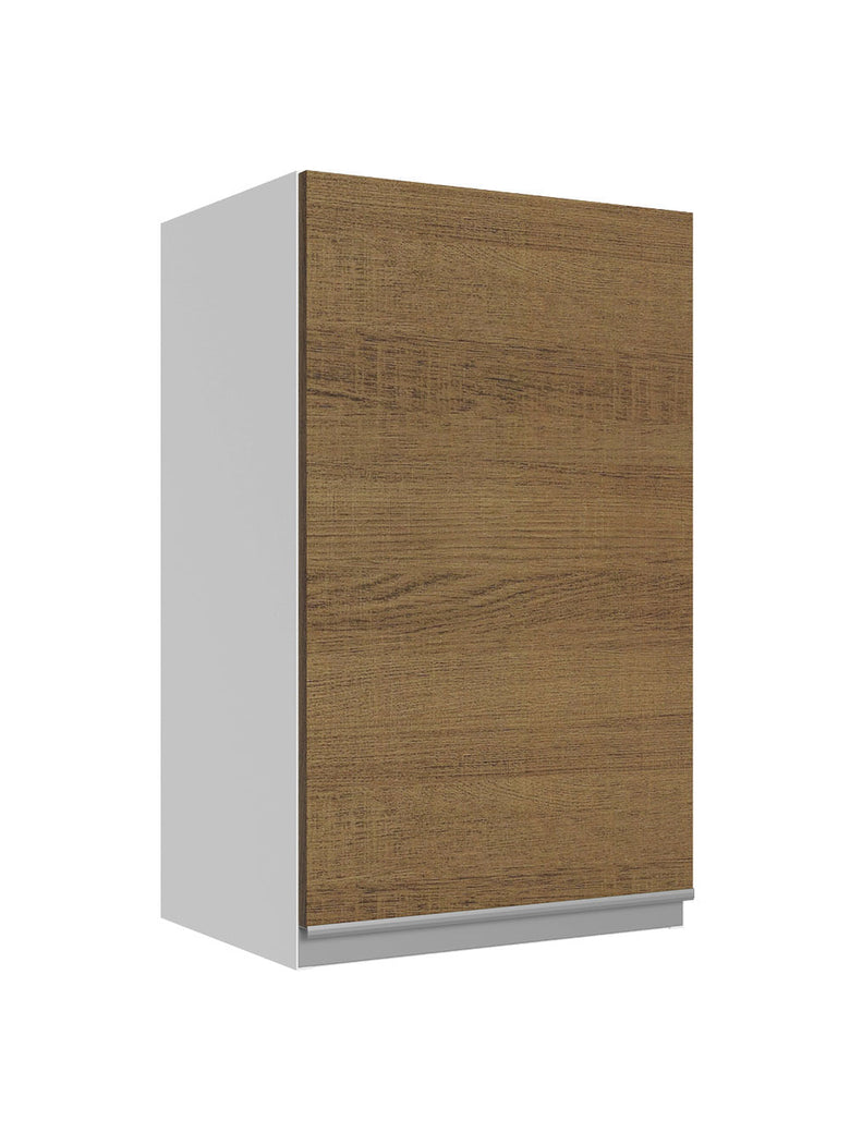 Armário Aéreo Madesa Acordes 100% MDF 40 cm 1 Porta Branco/Rustic