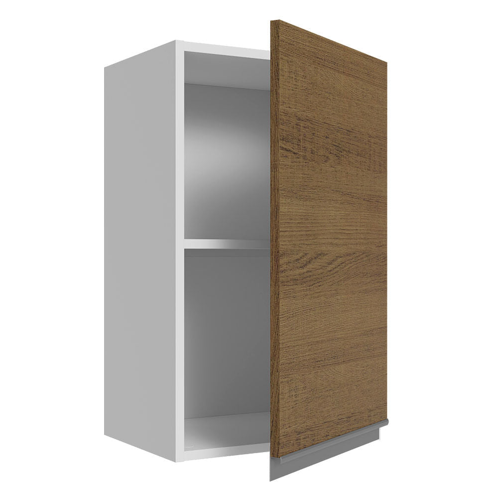 Armário Aéreo Madesa Acordes 100% MDF 40 cm 1 Porta Branco/Rustic