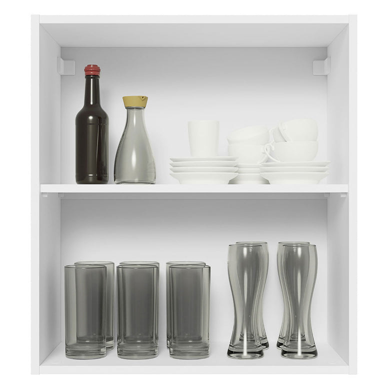 Armário Aéreo Madesa Acordes 100% MDF 60 cm 1 Porta Branco Brilho