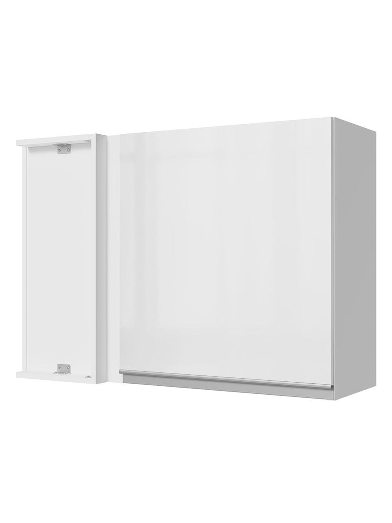 Armário Aéreo de Canto Madesa Acordes 100% MDF 1 Porta Branco Brilho
