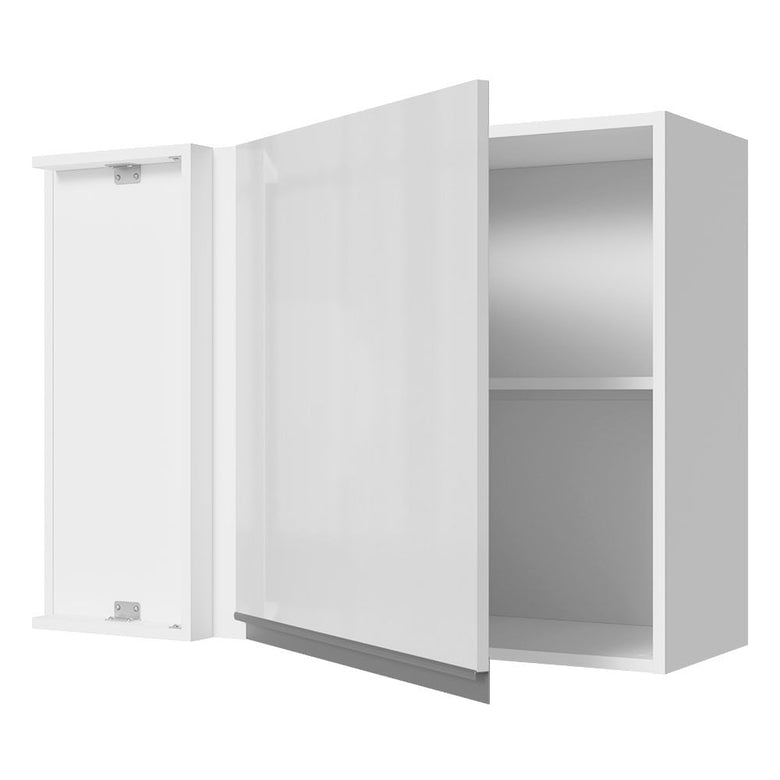 Armário Aéreo de Canto Madesa Acordes 100% MDF 1 Porta Branco Brilho