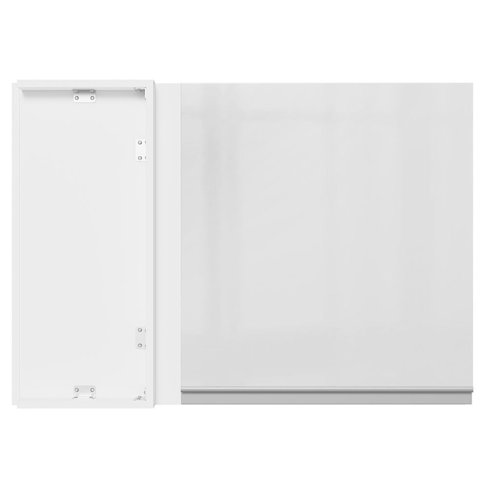 Armário Aéreo de Canto Madesa Acordes 100% MDF 1 Porta Branco Brilho