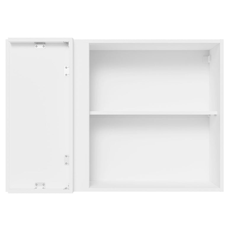 Armário Aéreo de Canto Madesa Acordes 100% MDF 1 Porta Branco/Rustic