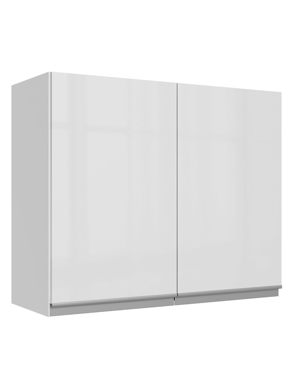 Armário Aéreo Madesa Acordes 100% MDF 80 cm 2 Portas Branco Brilho - Branco