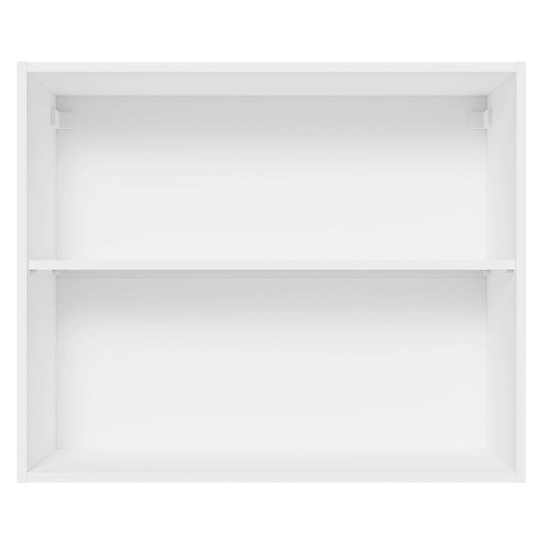 Armário Aéreo Madesa Acordes 100% MDF 80 cm 2 Portas Branco Brilho