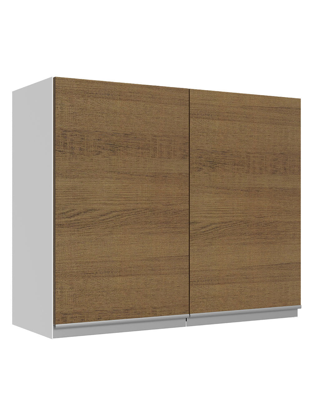 Armário Aéreo Madesa Acordes 100% MDF 80 cm 2 Portas Branco/Rustic - Branco/Rustic