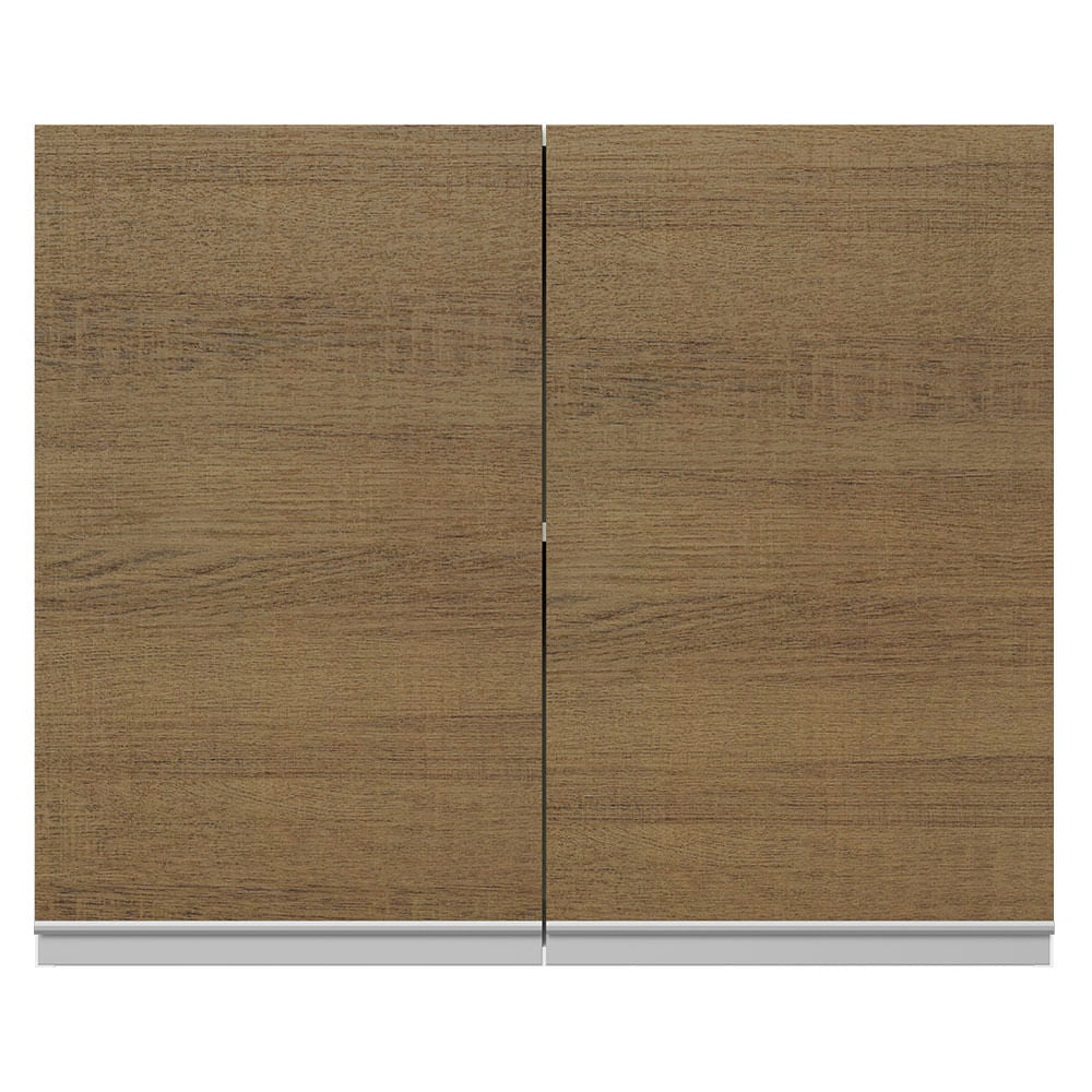 Armário Aéreo Madesa Acordes 100% MDF 80 cm 2 Portas Branco/Rustic