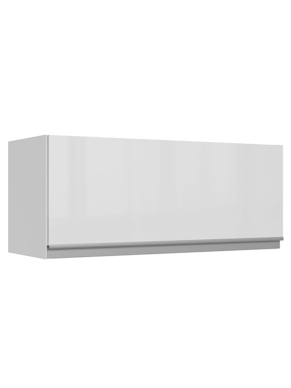 Armário Aéreo Madesa Acordes 100% MDF 80 cm 1 Porta Basculante Branco Brilho - Branco