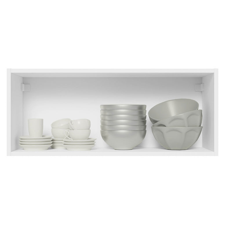 Armário Aéreo Madesa Acordes 100% MDF 80 cm 1 Porta Basculante Branco Brilho