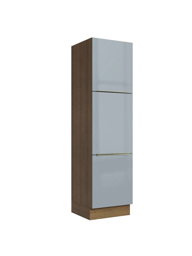 Paneleiro Madesa Lux 60 cm 3 Portas Rustic/Cinza