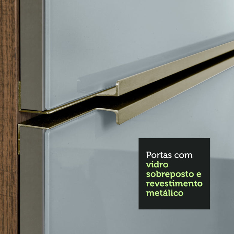 Paneleiro Madesa Lux 60 cm 3 Portas Rustic/Cinza