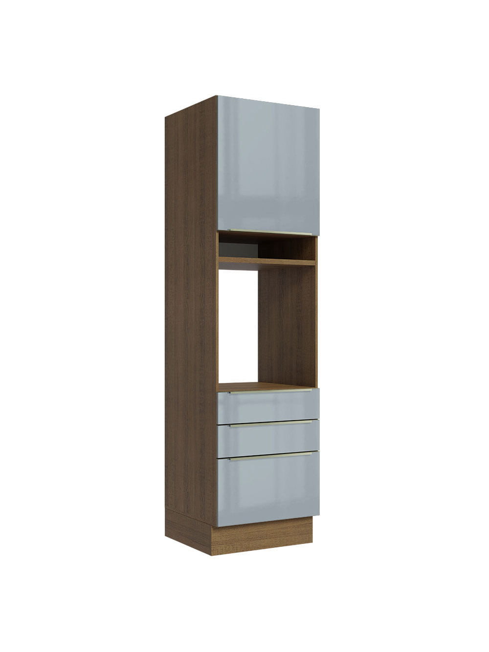 Torre Quente Madesa Lux 60 cm 1 Porta 3 Gavetas Rustic/Cinza - Rustic