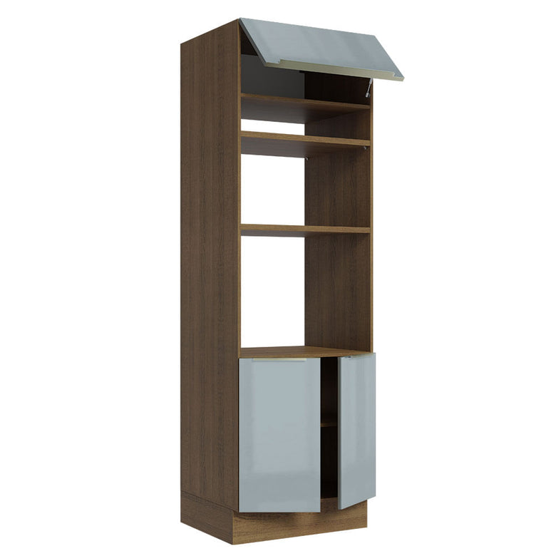 Torre Quente Madesa Lux 70 cm 3 Portas Rustic/Cinza
