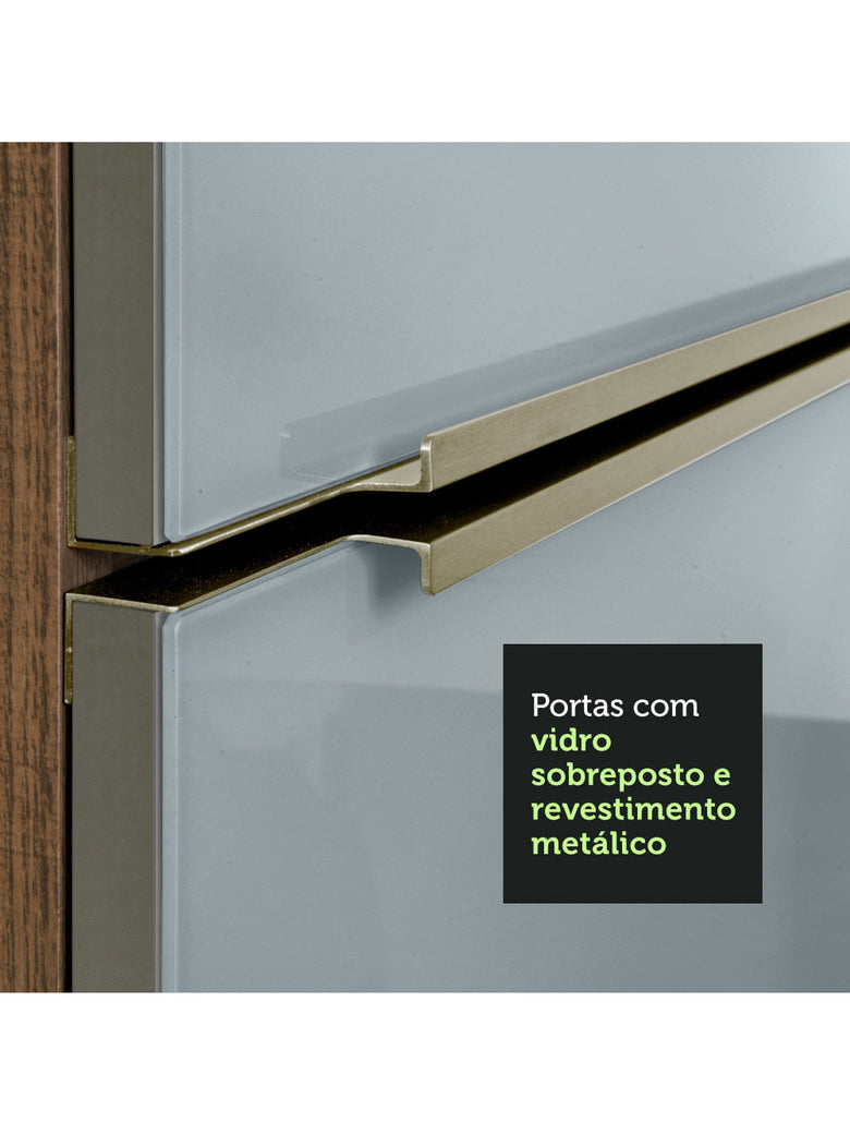 Torre Quente Madesa Lux 70 cm 3 Portas Rustic/Cinza