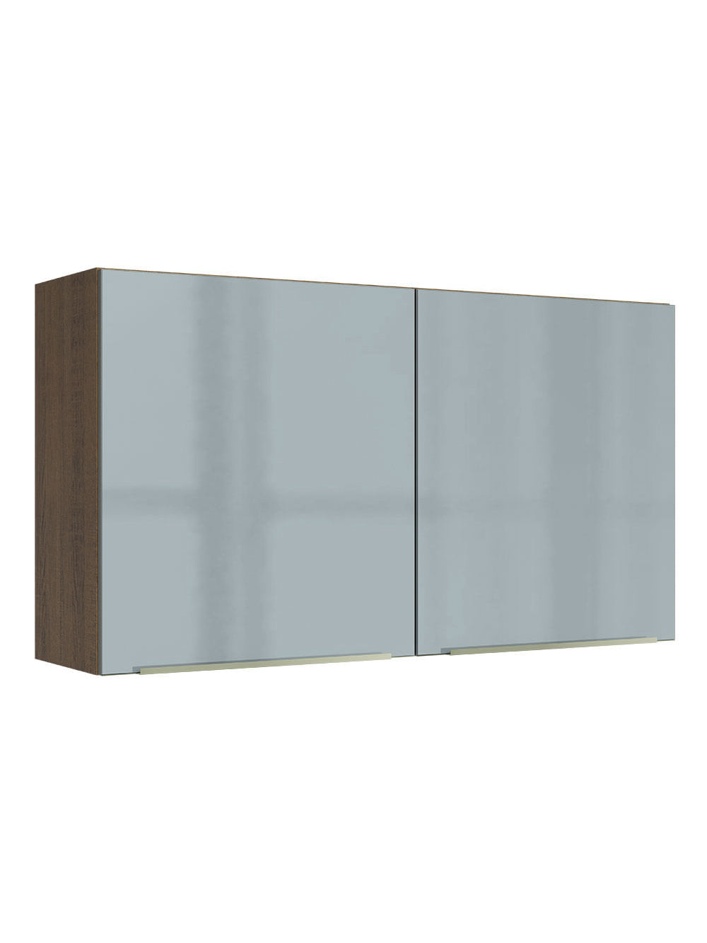 Armário Aéreo Madesa Lux 120 cm 2 Portas Rustic/Cinza - Rustic