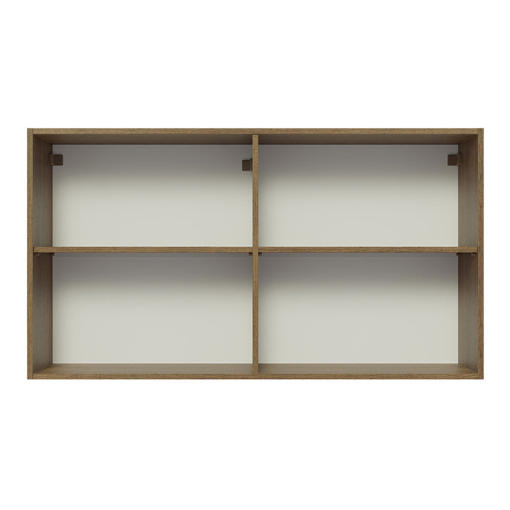 Armário Aéreo Madesa Lux 120 cm 2 Portas Rustic/Cinza