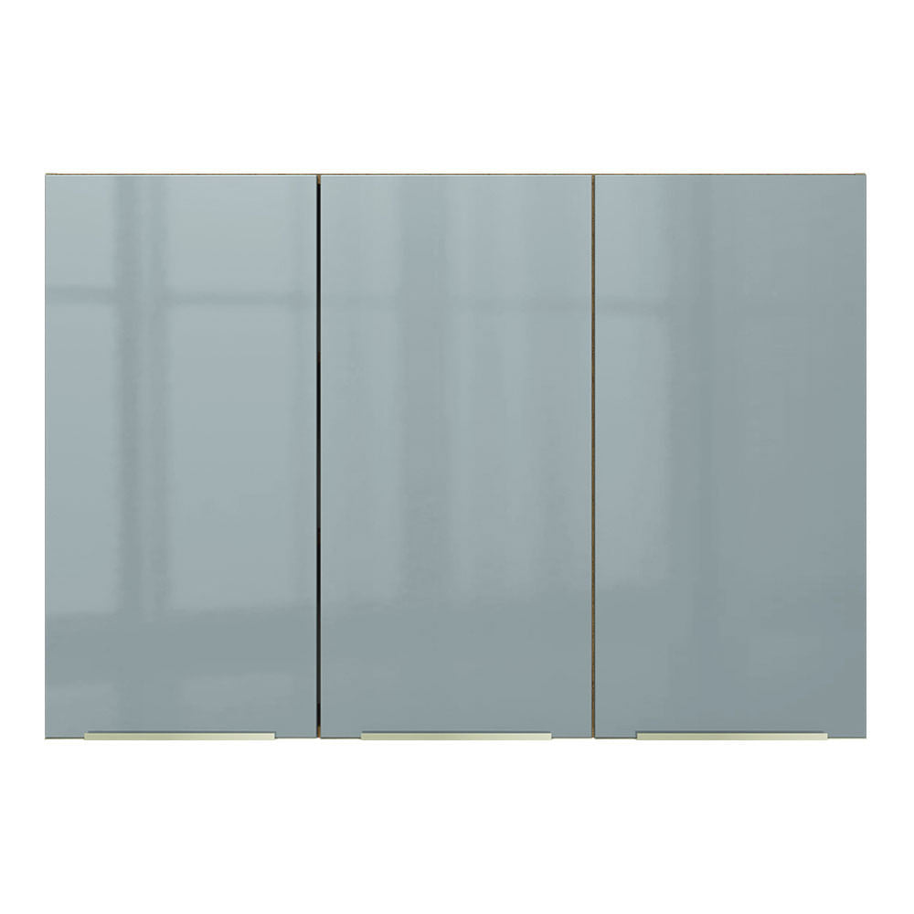 Armário Aéreo Madesa Lux 120 cm 3 Portas Rustic/Cinza