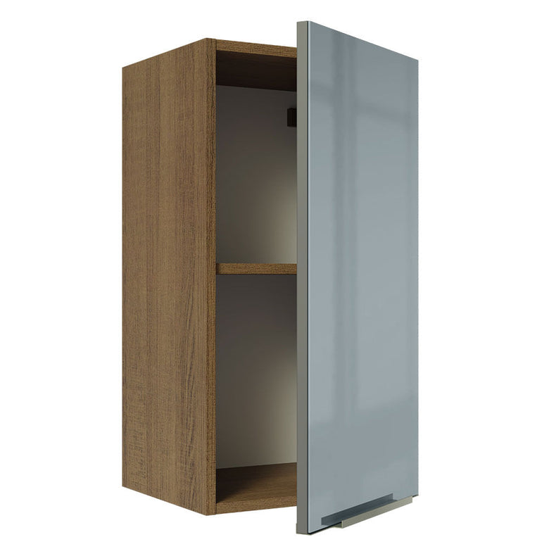 Armário Aéreo Madesa Lux 35 cm 1 Porta Rustic/Cinza
