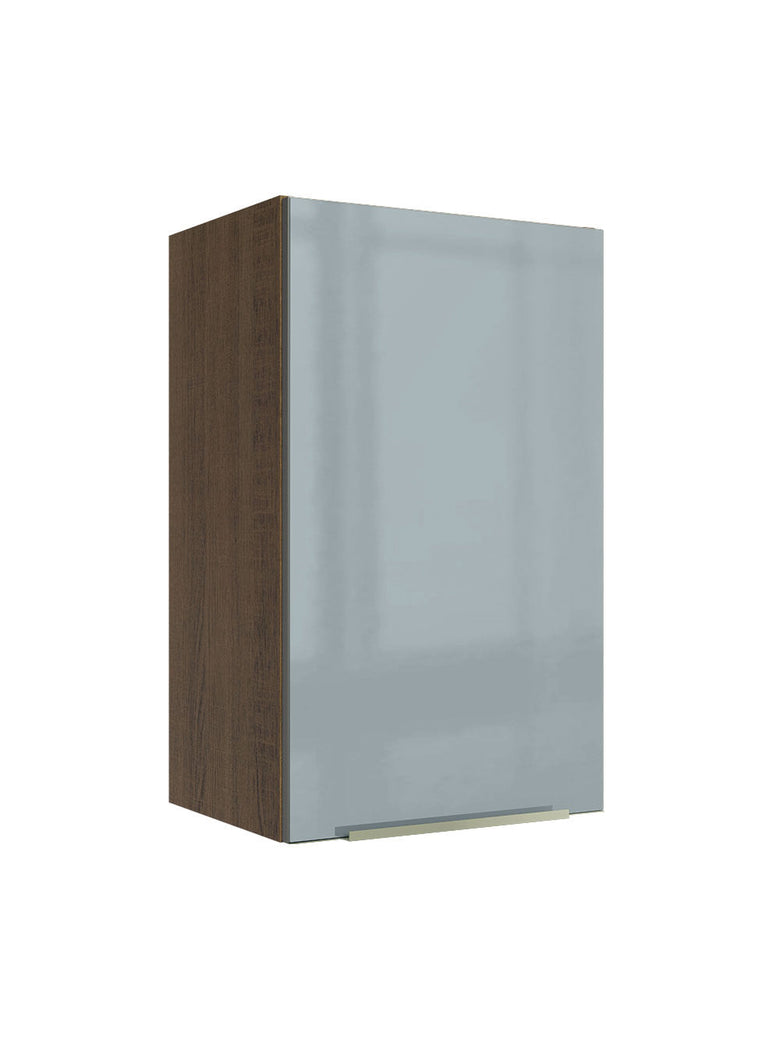 Armário Aéreo Madesa Lux 40 cm 1 Porta Rustic/Cinza