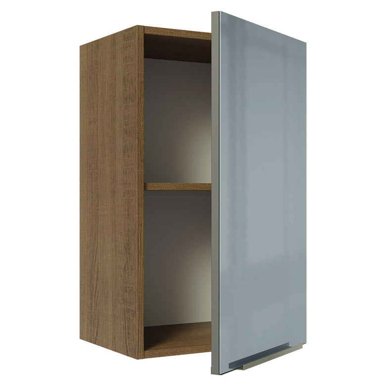 Armário Aéreo Madesa Lux 40 cm 1 Porta Rustic/Cinza