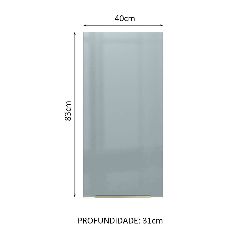 Armário Aéreo Madesa Lux 40 x 83 cm 1 Porta Rustic/Cinza - Rustic