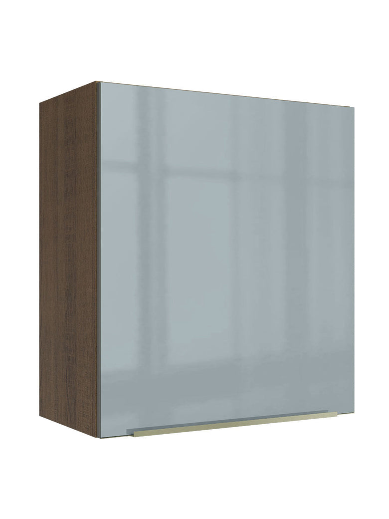 Armário Aéreo Madesa Lux 60 cm 1 Porta Rustic/Cinza