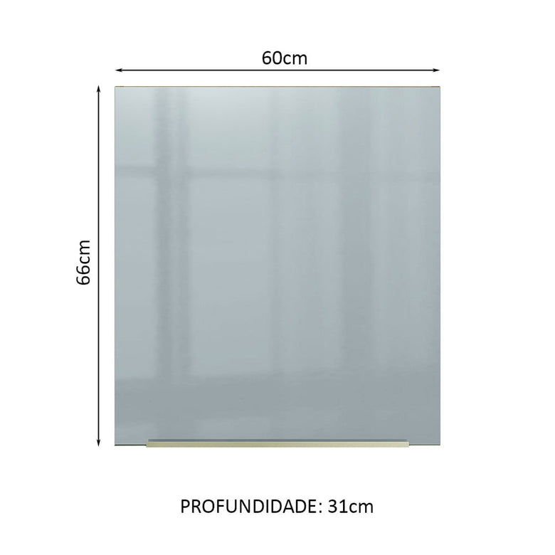 Armário Aéreo Madesa Lux 60 cm 1 Porta Rustic/Cinza