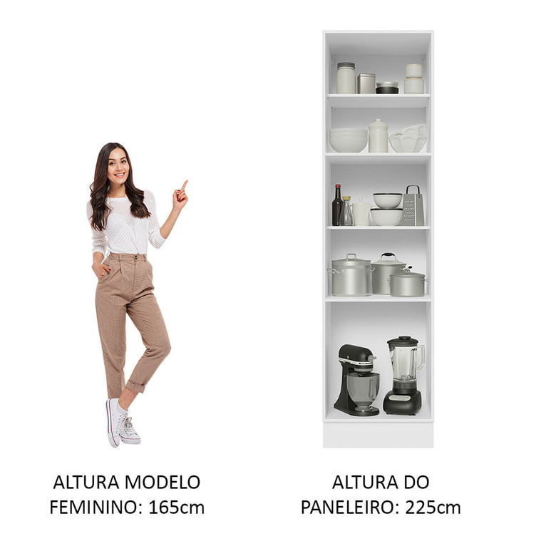 Paneleiro Madesa Glamy 60 cm 3 Portas Branco