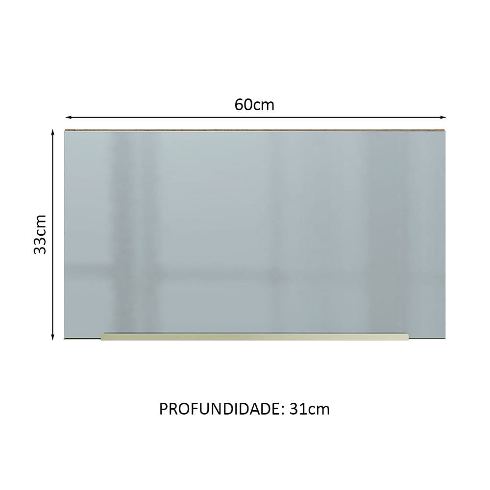 Armário Aéreo Madesa Lux 60 cm 1 Porta Basculante Rustic/Cinza - Rustic/Cinza