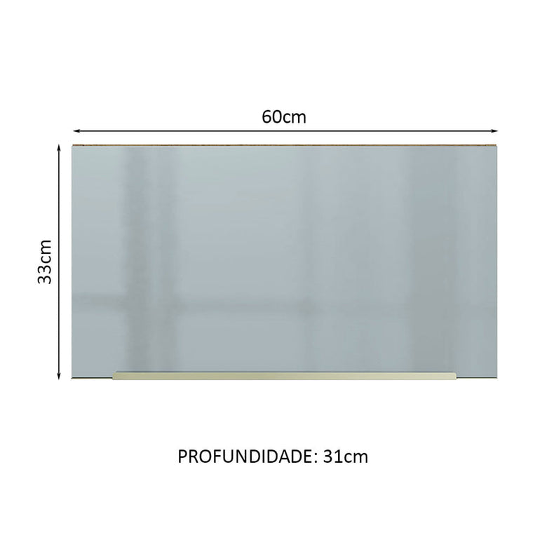 Armário Aéreo Madesa Lux 60 cm 1 Porta Basculante Rustic/Cinza